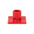 Bougeoir à pied pour bougie bâton rouge de Seletti-bougeoir rouge à socle carré, vu de face-Seletti