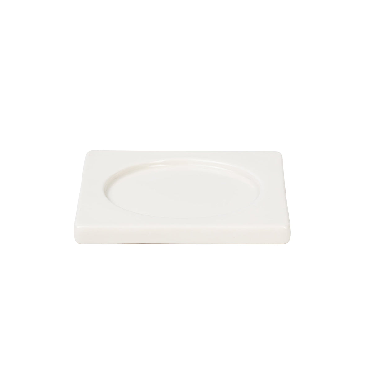Bougeoir plat pour bougie chauffe-plat blanc de Seletti-bougeoir plat blanc vu de trois quarts-Seletti