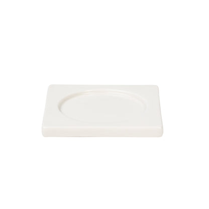 Bougeoir plat pour bougie chauffe-plat blanc de Seletti-bougeoir plat blanc vu de trois quarts-Seletti