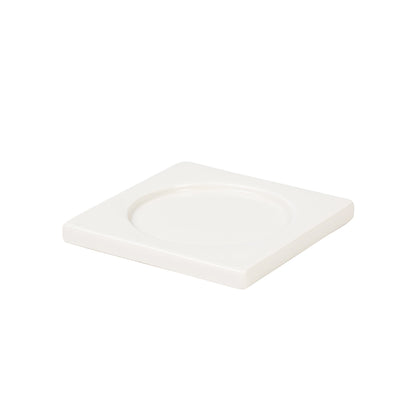 Bougeoir plat pour bougie chauffe-plat blanc de Seletti-bougeoir plat blanc, creux circulaire au centre-Seletti