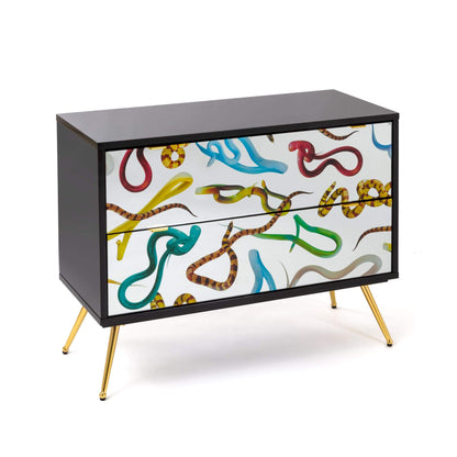 Commode 2 tiroirs Snakes de ToiletPaper - Seletti-vue 2-The Woods Gallery