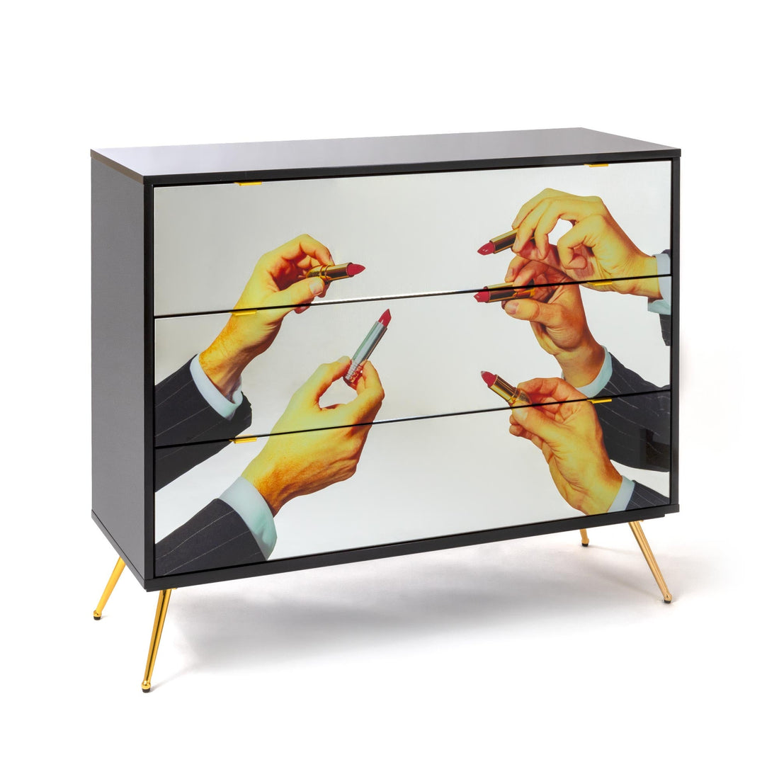 Commode 3 tiroirs Lipsticks Black de ToiletPaper - Seletti-vue 2-The Woods Gallery