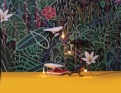 Applique Bird Lamp Looking Left noire de Marcantonio - Seletti-vue 2-The Woods Gallery