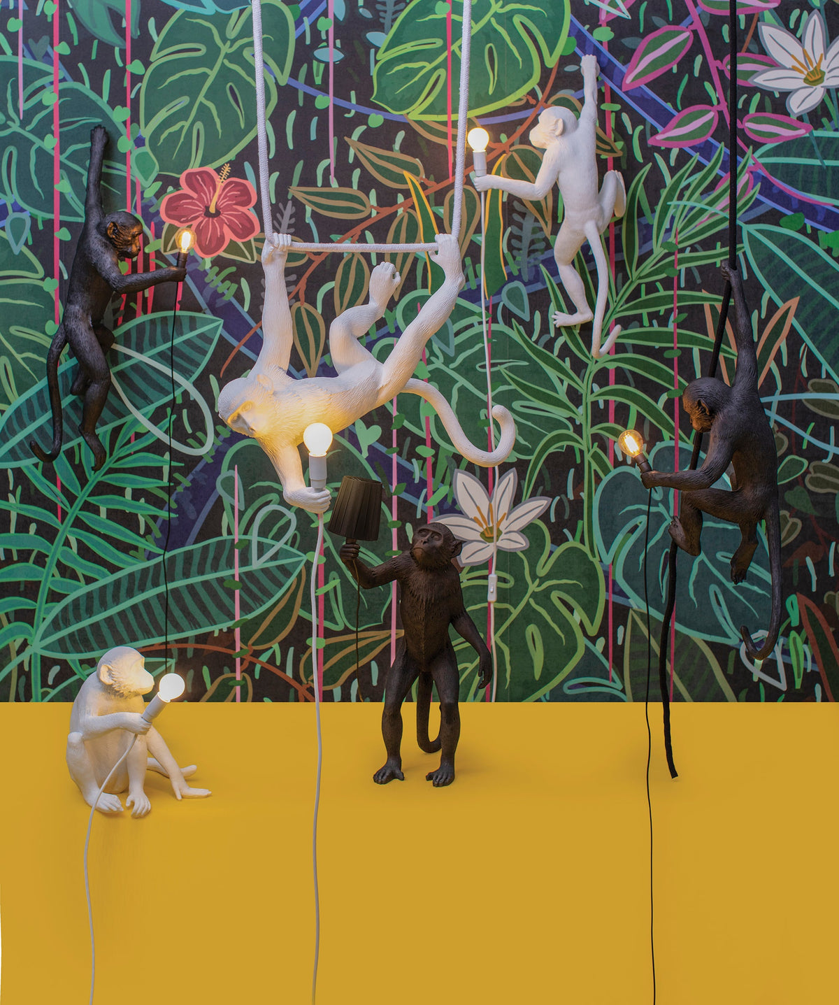 Applique Monkey Lamp Hanging Right de Marcantonio - Seletti-vue 10-The Woods Gallery