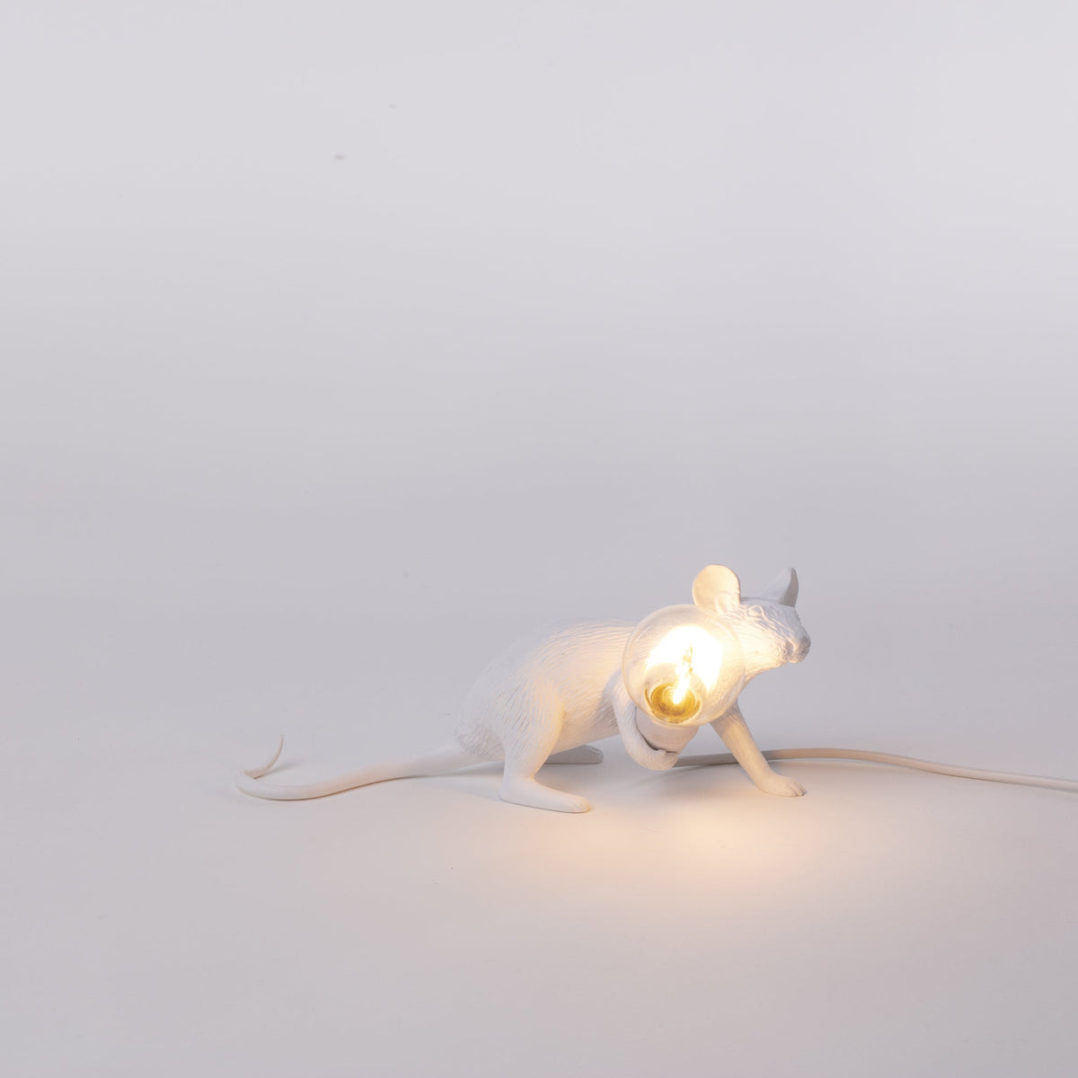 Lampe Mouse Lamp Lop blanche de Marcantonio - Seletti-vue 4-The Woods Gallery