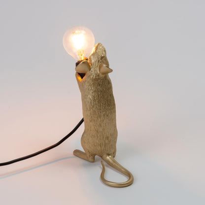 Lampe Mouse Lamp Step dorée de Marcantonio - Seletti-vue 8-The Woods Gallery