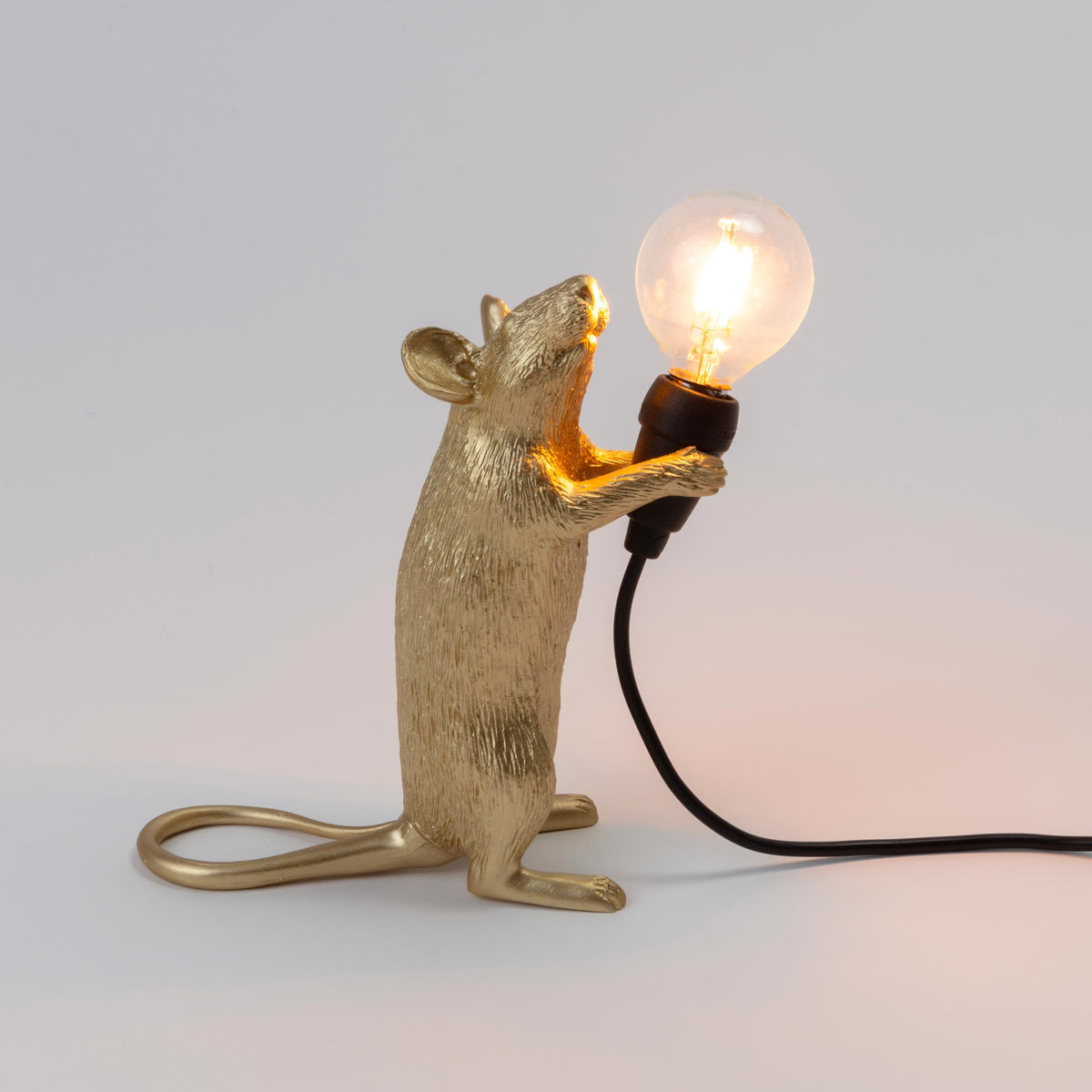 Lampe Mouse Lamp Step dorée de Marcantonio - Seletti-vue 7-The Woods Gallery