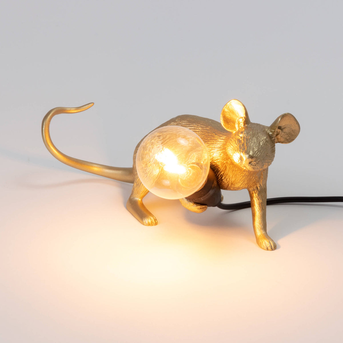 Lampe Mouse Lamp Lop dorée de Marcantonio - Seletti-vue 6-The Woods Gallery