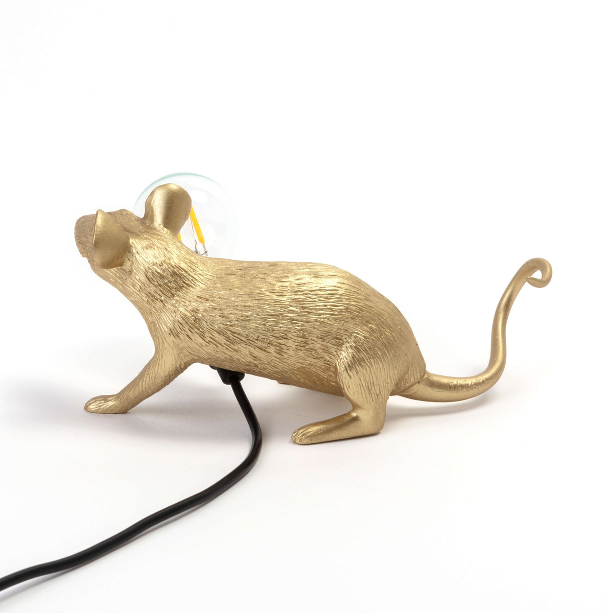 Lampe Mouse Lamp Lop dorée de Marcantonio - Seletti-vue 7-The Woods Gallery