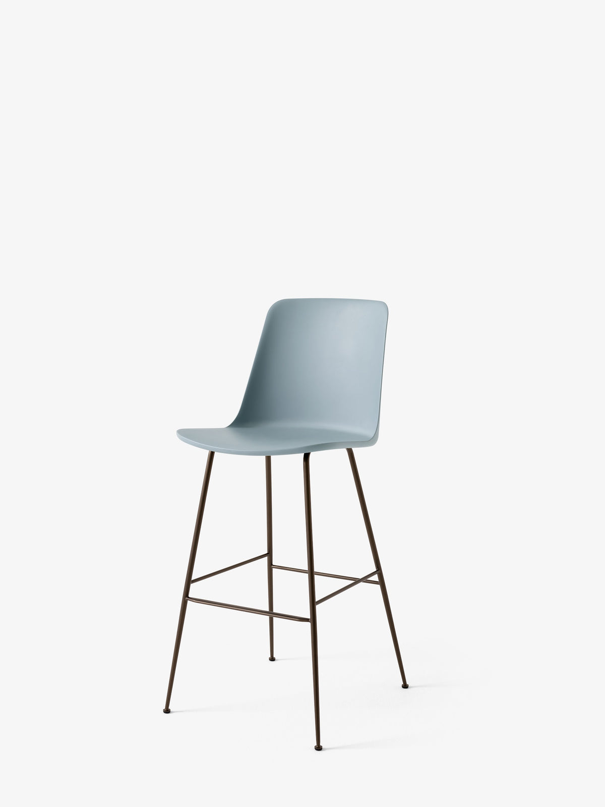 Chaise de bar Rely HW96 Bleu clair piètement tube bronze - &amp;Tradition
