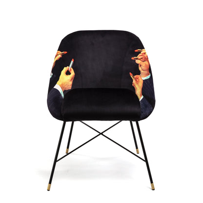 Chaise rembourrée Lipsticks Black de ToiletPaper - Seletti-vue 1-The Woods Gallery