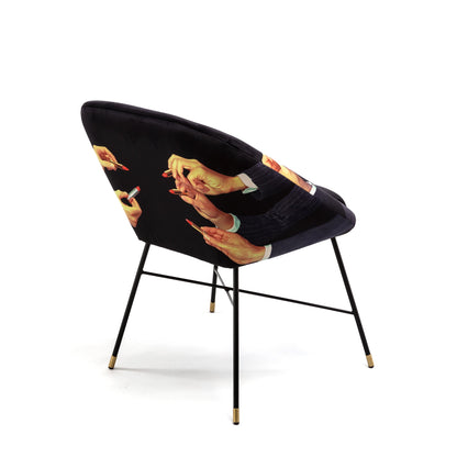 Chaise rembourrée Lipsticks Black de ToiletPaper - Seletti-vue 3-The Woods Gallery