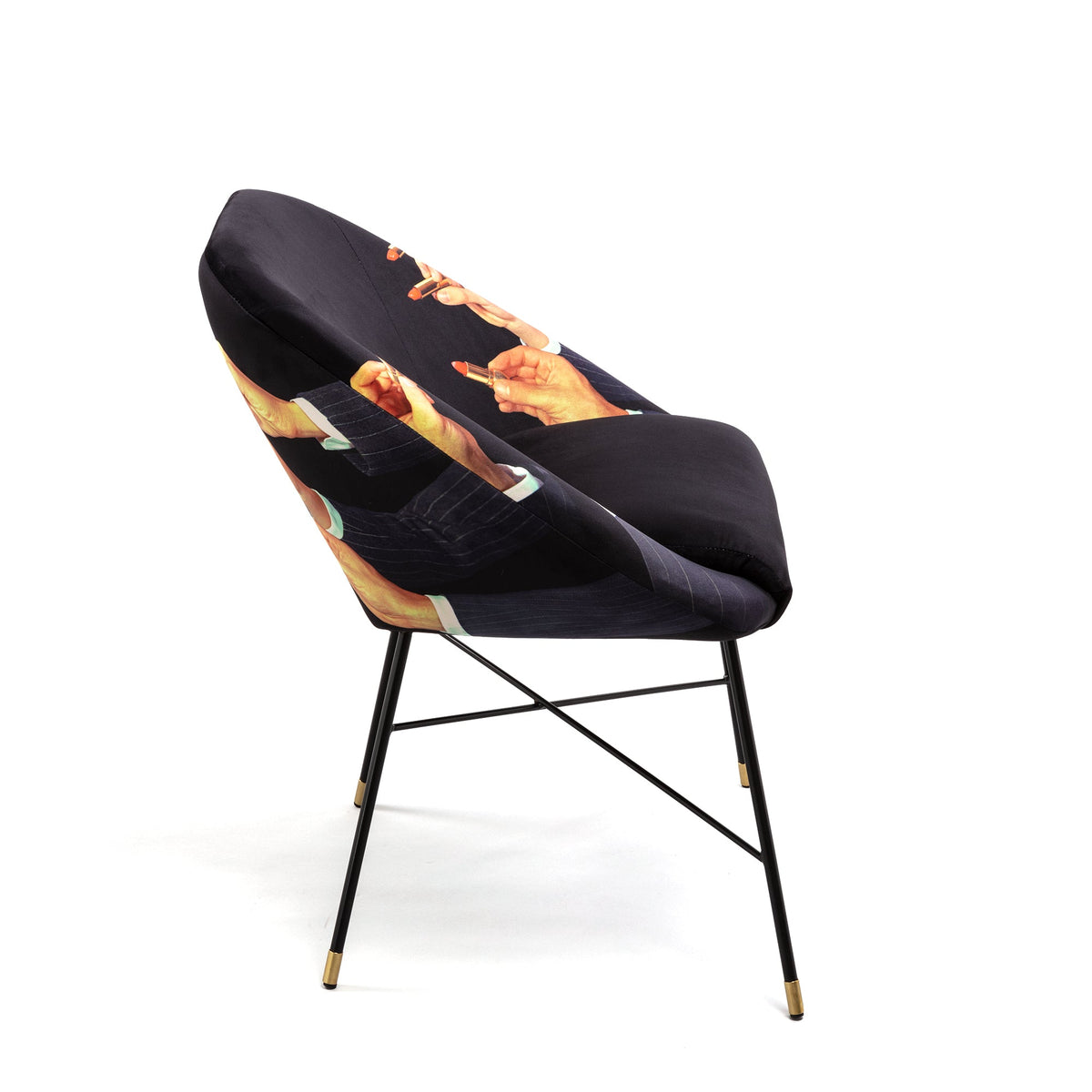 Chaise rembourrée Lipsticks Black de ToiletPaper - Seletti-vue 4-The Woods Gallery
