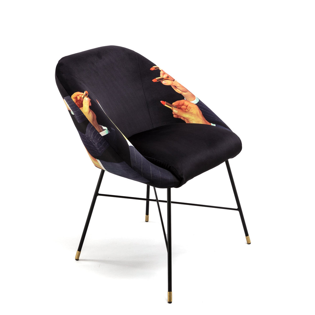Chaise rembourrée Lipsticks Black de ToiletPaper - Seletti-vue 2-The Woods Gallery