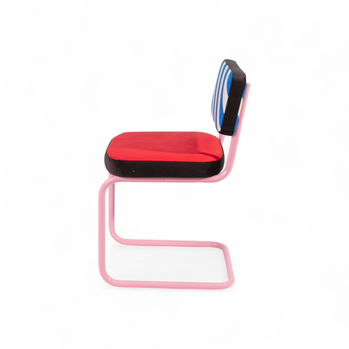 Chaise Super Chair de Hello Again - Seletti-Rayures bleues, vue de profil-The Woods Gallery