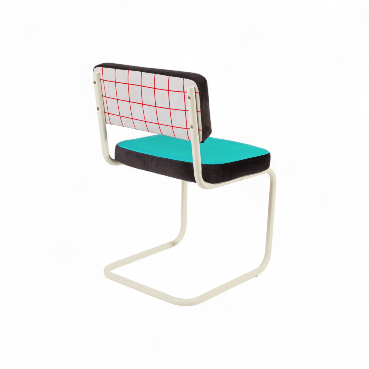 Chaise Super Chair de Hello Again - Seletti-Grille rouge, vue de trois quarts arrière-The Woods Gallery