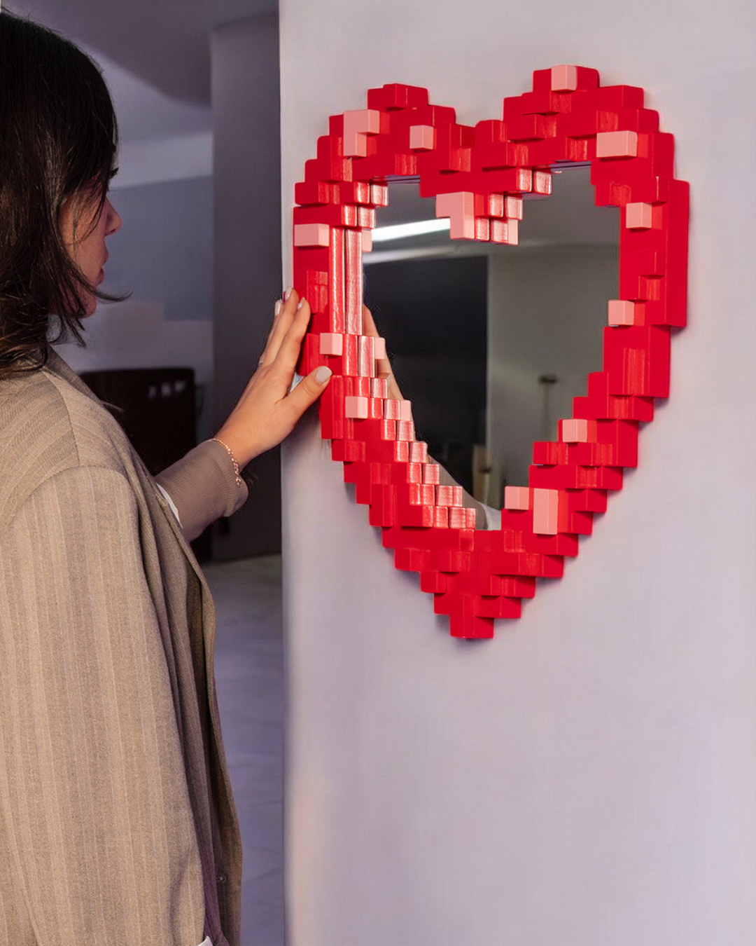 Miroir Pixel Mirror Heart de Roberto Bruno - Seletti-vue 6-The Woods Gallery