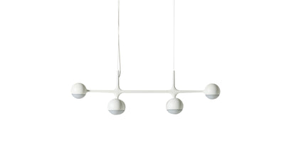 Suspension Dot Pattern Light de Charles et Ray Eames - Cassina-vue de face, sphères blanches sur barre-Cassina