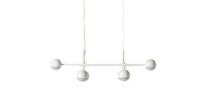 Suspension Dot Pattern Light de Charles et Ray Eames - Cassina-vue de face, sphères blanches sur barre-Cassina
