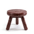 Tabouret Milk Blow brun de Studio Job - Seletti-tabouret trois pieds à texture de bois brun, vue de face-Seletti