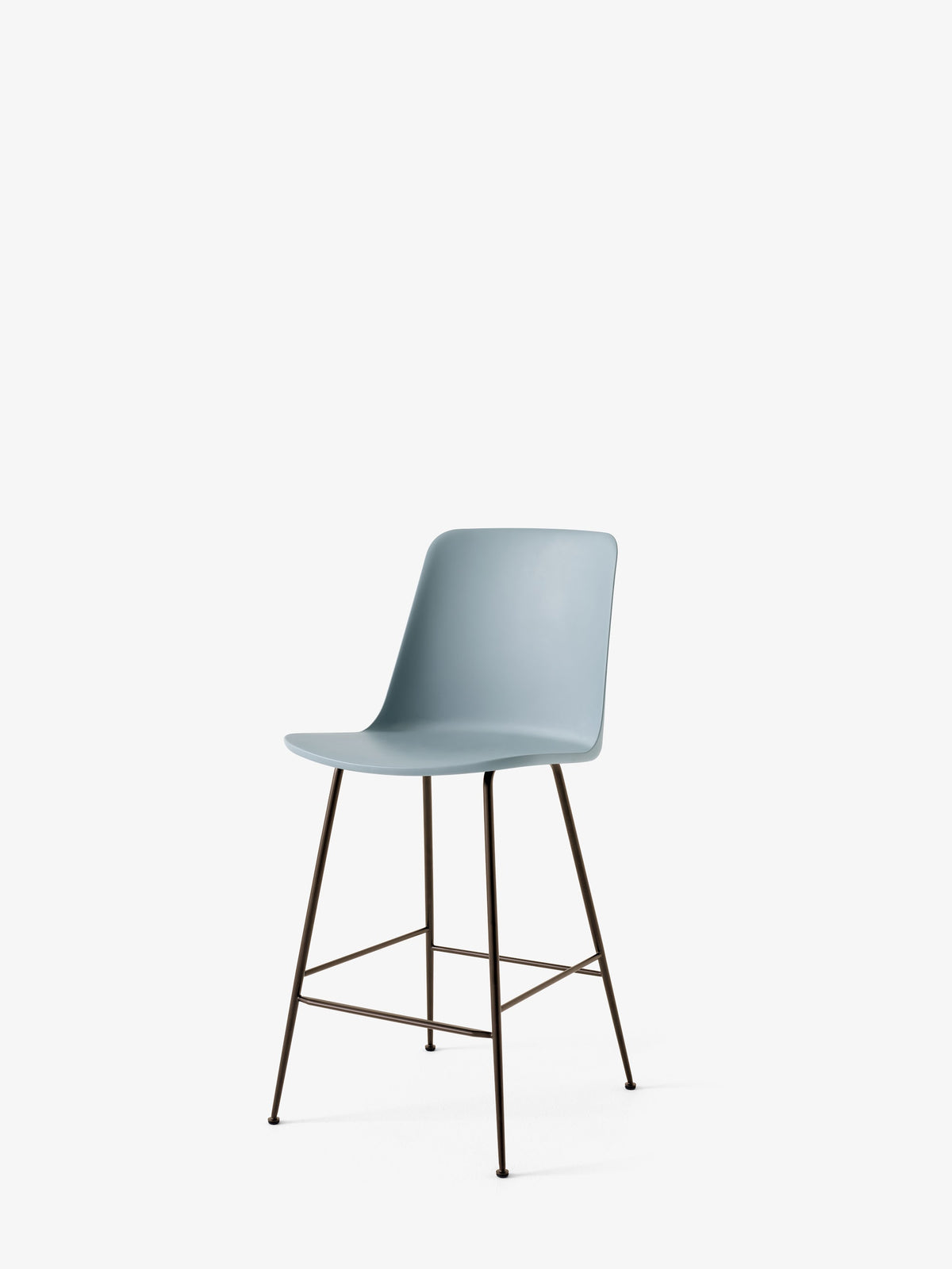 Chaise de comptoir Rely HW91 Bleu clair piètement tube bronze - &amp;Tradition