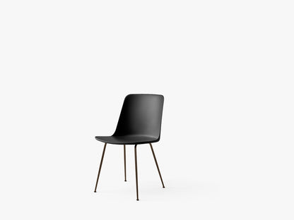Chaise Rely HW6 Noir piètement tube bronze - &amp;Tradition