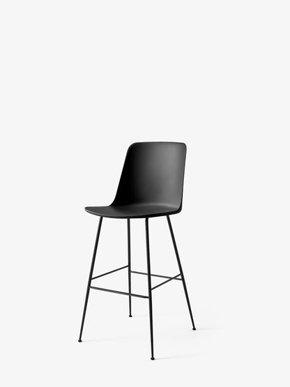 Chaise de bar Rely HW96 Noir piètement tube noir - &amp;Tradition
