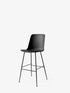 Chaise de bar Rely HW96 Noir piètement tube noir - &Tradition