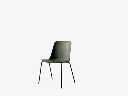 Chaise empilable Rely HW65 Vert bronze piètement empilable noir - &amp;Tradition