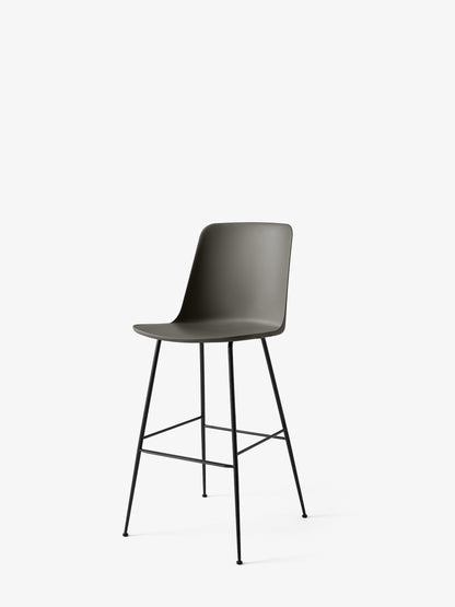 Chaise de bar Rely HW96 Gris pierre piètement tube noir - &amp;Tradition
