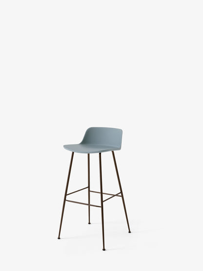 Tabouret de bar Rely HW86 Bleu clair piètement tube bronze - &amp;Tradition