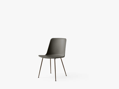 Chaise Rely HW6 Gris pierre piètement tube bronze - &amp;Tradition