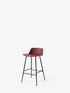 Tabouret de comptoir Rely HW81 Brun rouge piètement tube noir - &Tradition