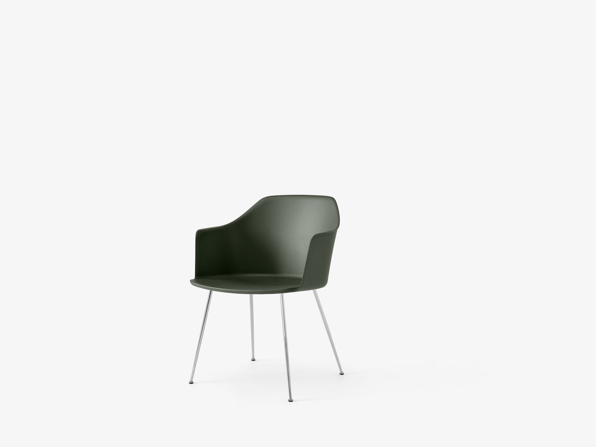 Fauteuil Rely HW33 Vert bronze piètement tube chromé - &amp;Tradition