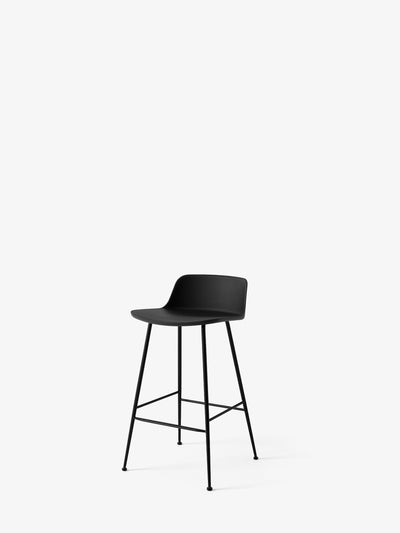 Tabouret de comptoir Rely HW81 Noir piètement tube noir - &Tradition