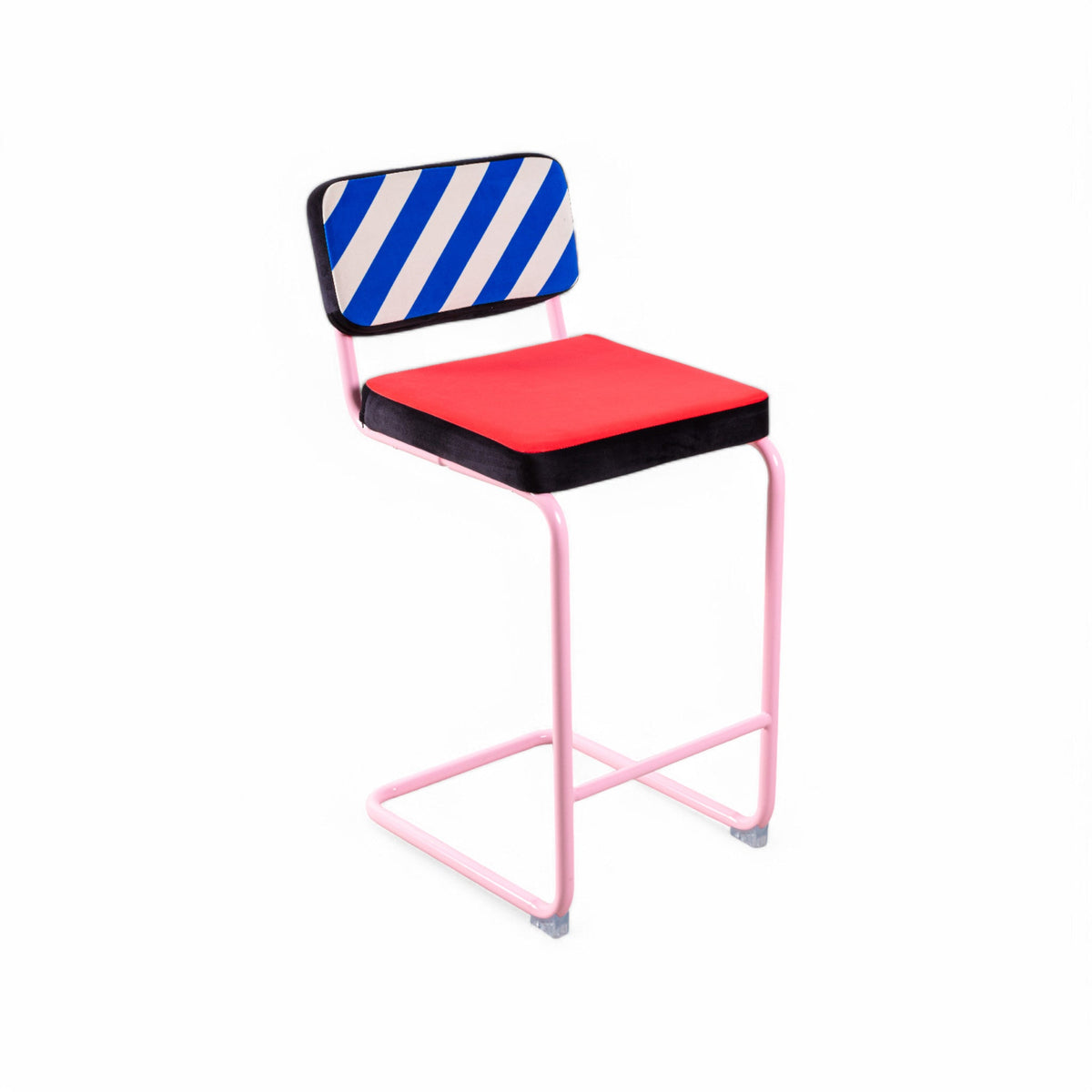 Tabouret Super Stool Blue Stripes de Hello Again - Seletti-vue 1-The Woods Gallery