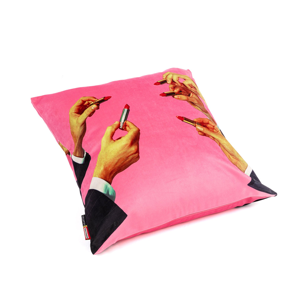 Coussin Lipsticks Pink de ToiletPaper - Seletti-vue 2-The Woods Gallery