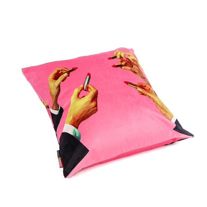 Coussin Lipsticks Pink de ToiletPaper - Seletti-vue 2-The Woods Gallery