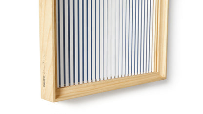 Miroir 083 Deadline Blue Deadline de Ron Gilad - Cassina-détail du cadre en bois et des rayures bleues-The Woods Gallery