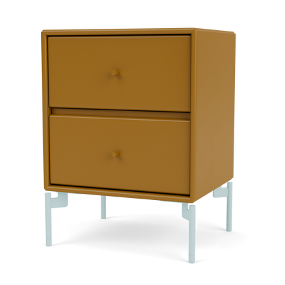 Table de chevet Drift par Peter J. Lassen, laque 142 Amber, sur pieds 148 Flint, packshot Montana