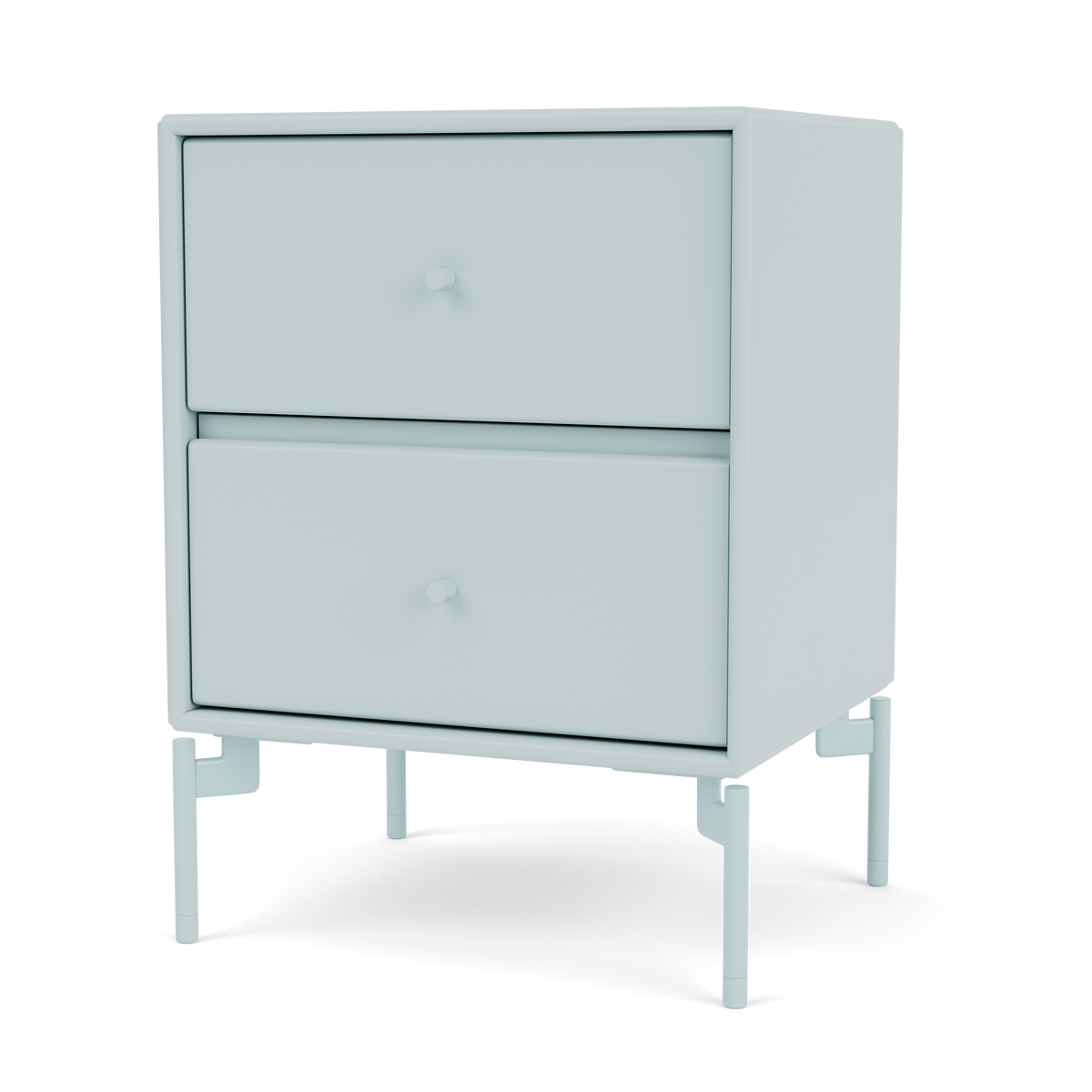 Table de chevet Drift par Peter J. Lassen, laque 148 Flint, sur pieds 148 Flint, packshot Montana
