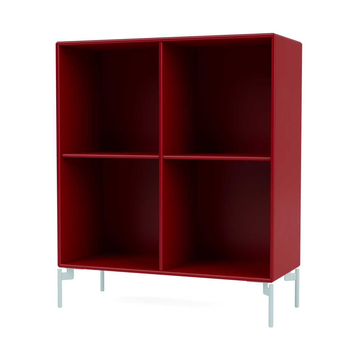Module de Rangement Show par Peter J. Lassen, laque 165 Beetroot, sur pieds 148 Flint, packshot Montana
