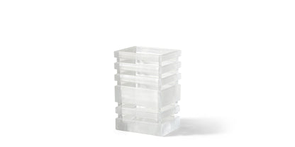 Vase Skyscraper de Bodil Kjær - Cassina-vue de face, vase en verre dépoli à lignes horizontales-Cassina