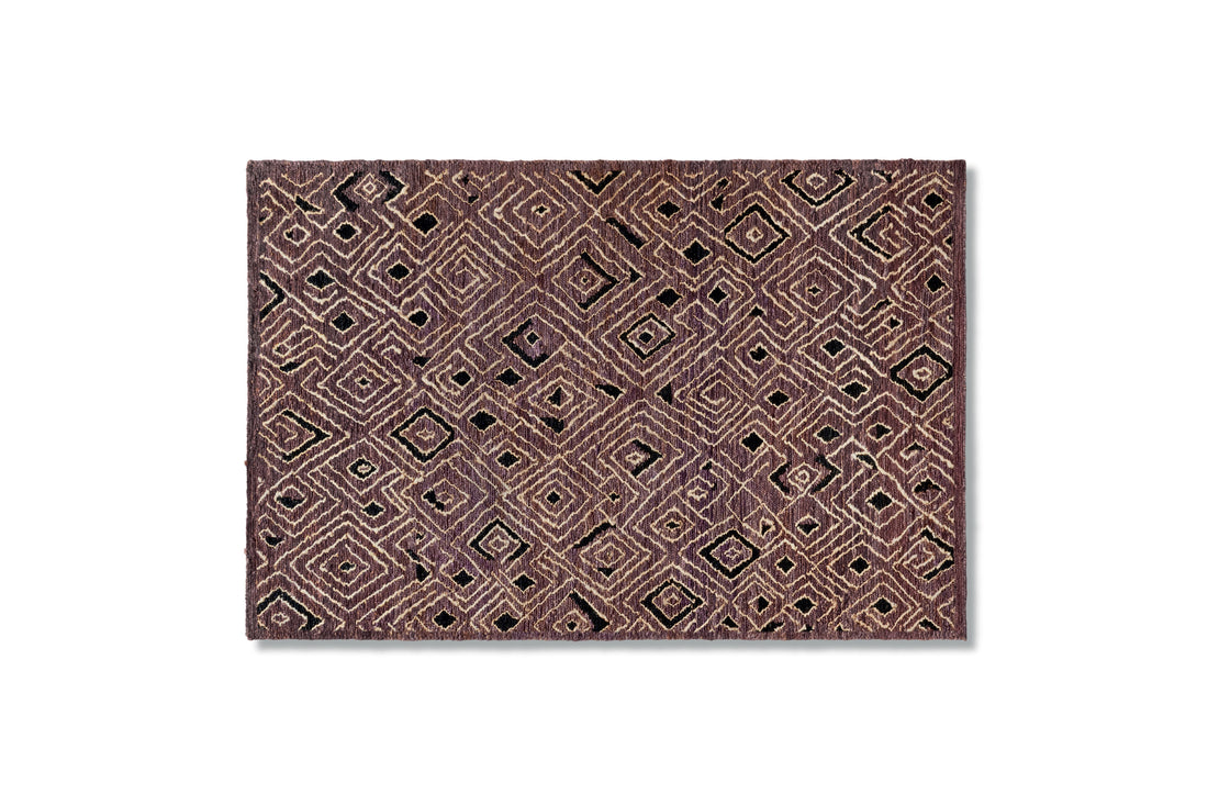 Tapis Ténéré en jute - Cassina - Livraison rapide-packshot Polychrome / 250 x 350 cm / Lie-de-vin-Cassina