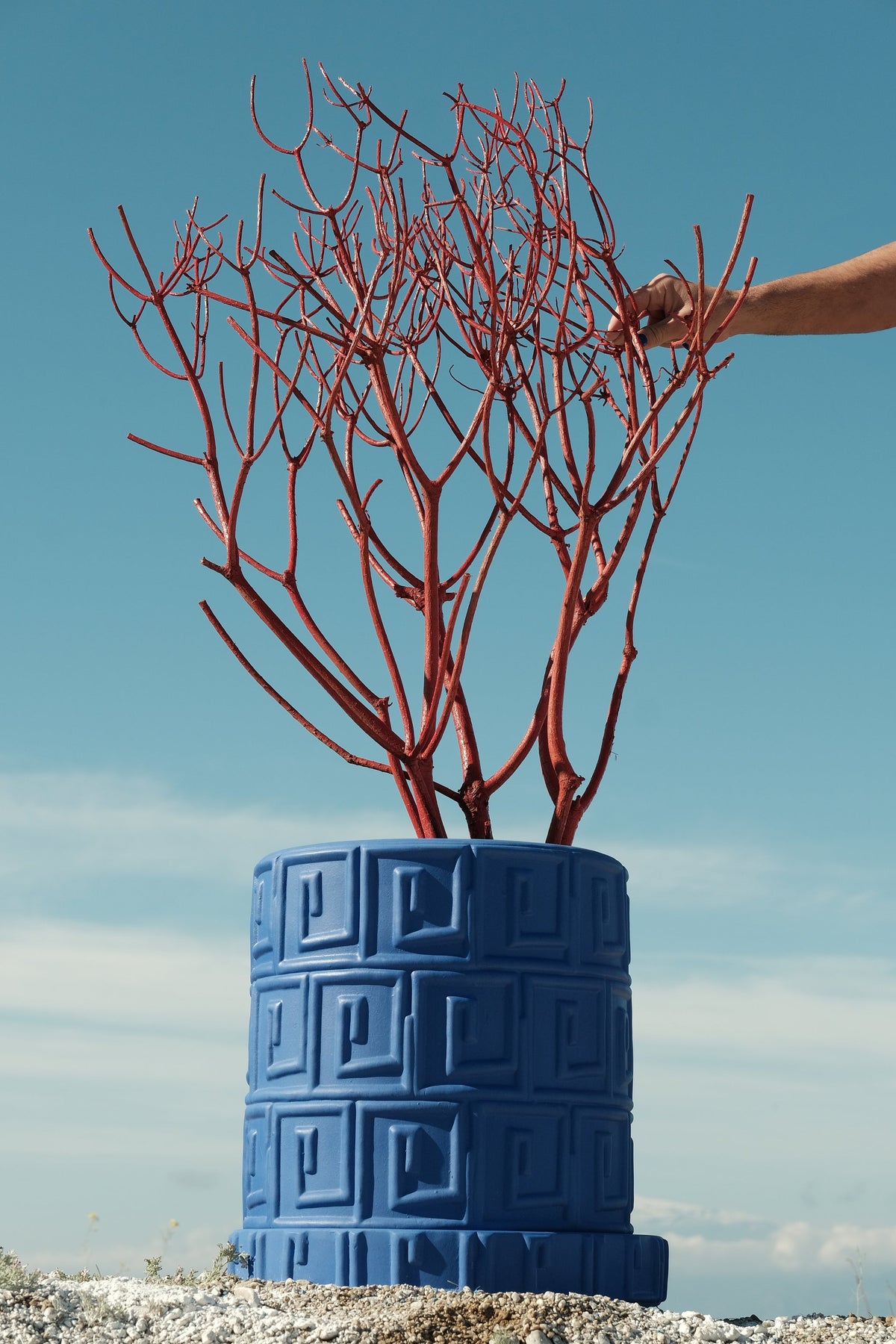 Vase Greca bleu et soucoupe Magna Graecia de Antonio Aricò - Seletti-vue 4-The Woods Gallery