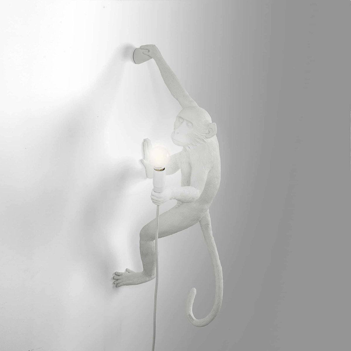 Applique Lampe Singe suspendu à droite OUTDOOR de Marcantonio - Seletti-Blanc-The Woods Gallery