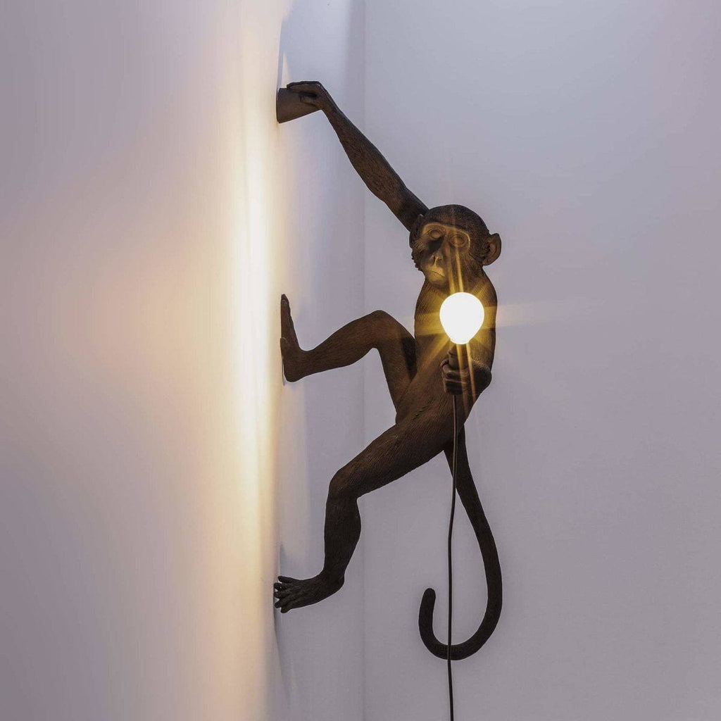 Applique Lampe Singe suspendu à droite OUTDOOR de Marcantonio - Seletti-Noir-The Woods Gallery