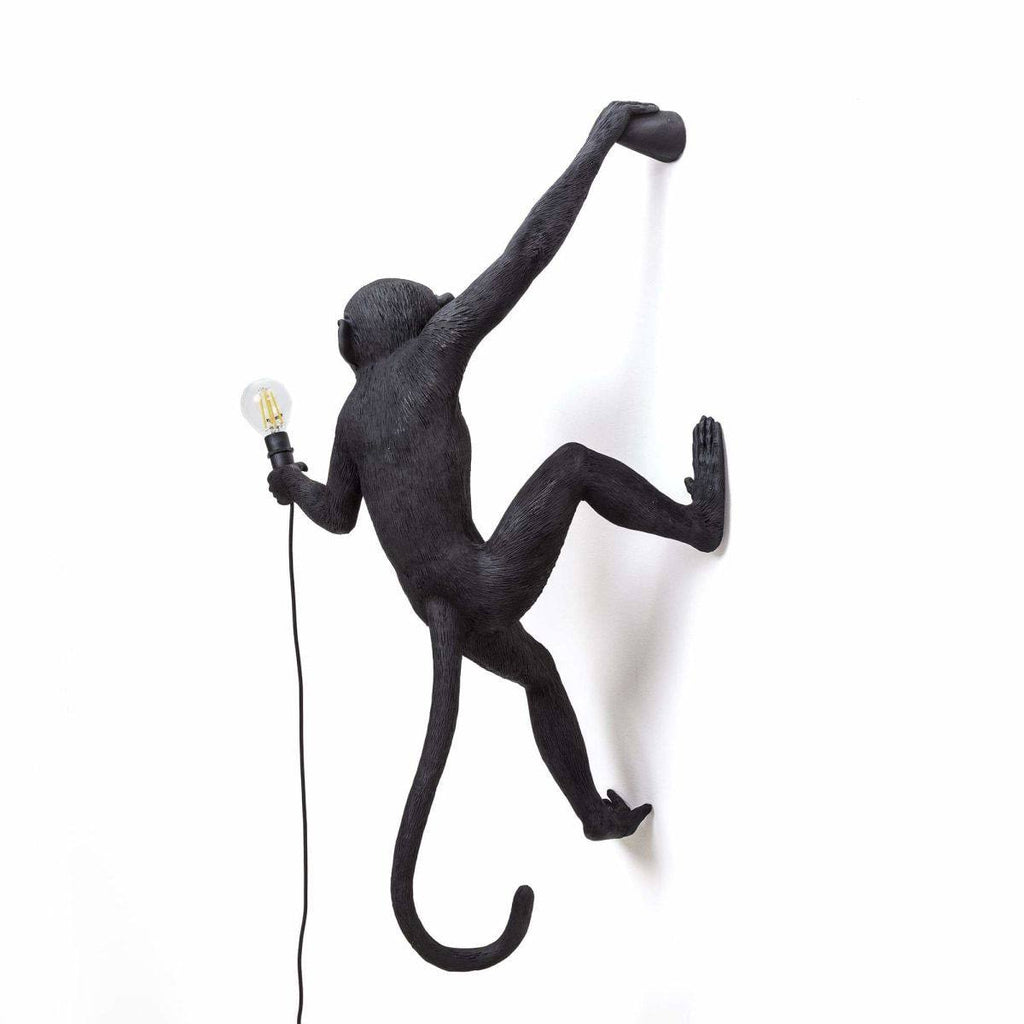 Applique Lampe Singe suspendu à droite OUTDOOR de Marcantonio - Seletti-Noir-The Woods Gallery