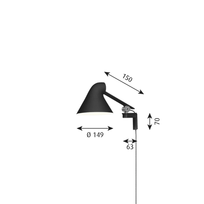 Applique murale NJP - Louis Poulsen-Noir-LED 3000K 10W-Bras long – Wall box sans câble-The Woods Gallery