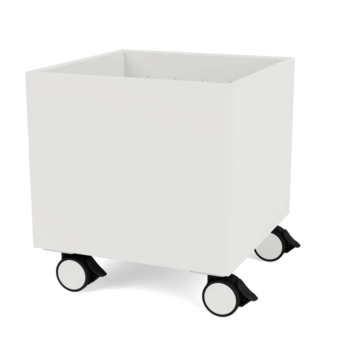 Boite de Rangement Colour Box I – S6161 par Peter J. Lassen, laque 01 White, sur roulettes, packshot Montana